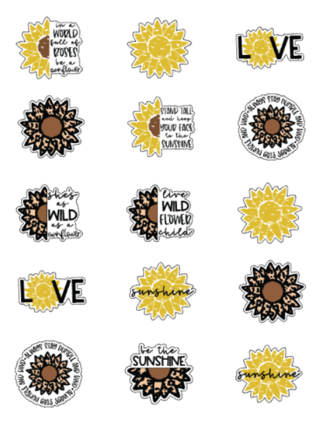 Leopard Sunflower Stickers - Wholesale