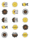 Leopard Sunflower Stickers - Wholesale