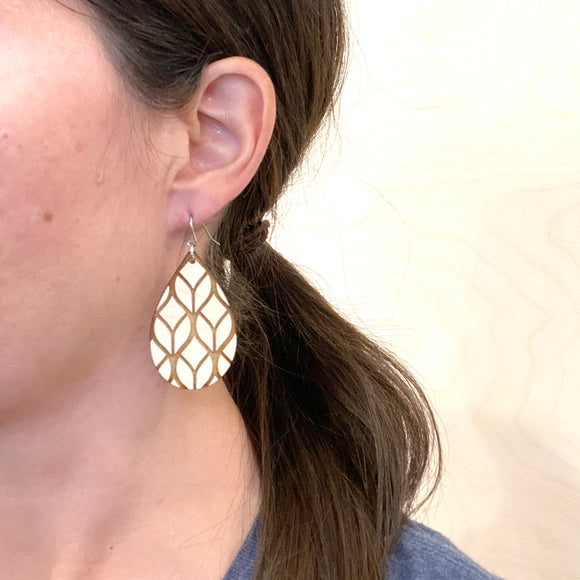 Modern Slope Drop Earrings Maple Wood