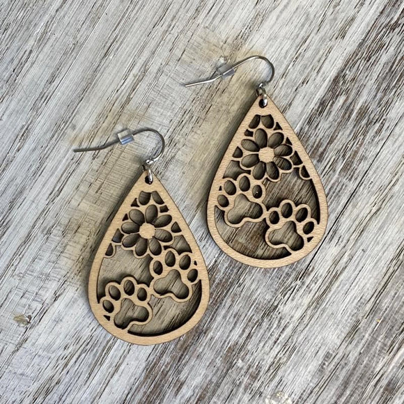 Paw Print and Flower Drops