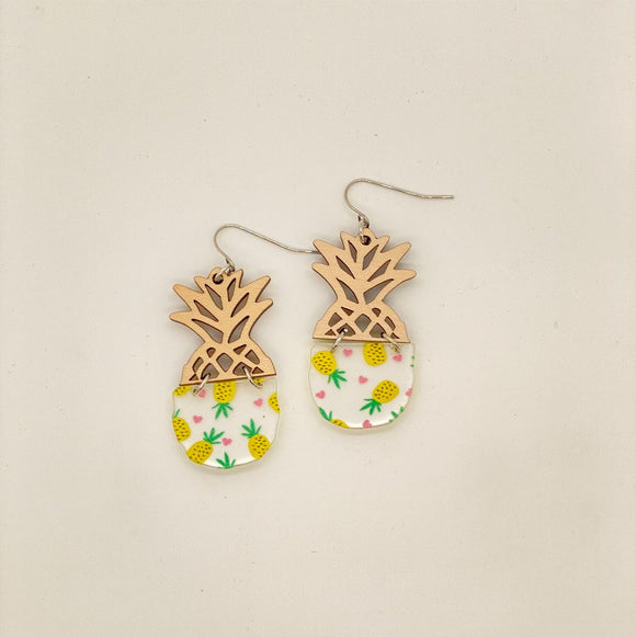 Pineapple Acrylic and Wood Drops - Wholesale