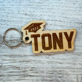 Senior Keychains - Graduation Cap with Name