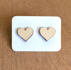 Wood heart studs