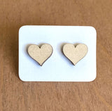 Wood heart studs