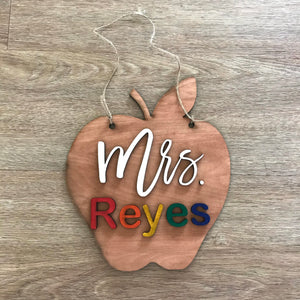 Personalized Teacher Apple Sign