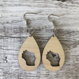 State Drop Earrings-Maple - Wholesale