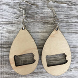 State Drop Earrings-Maple - Wholesale