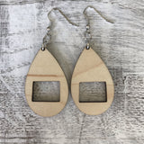 State Drop Earrings-Maple - Wholesale
