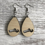 State Drop Earrings-Maple - Wholesale