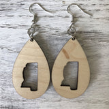 State Drop Earrings-Maple - Wholesale