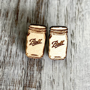 Ball Mason Jar Studs