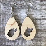 State Drop Earrings-Maple - Wholesale
