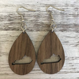 State Drop Earrings-Walnut - Wholesale