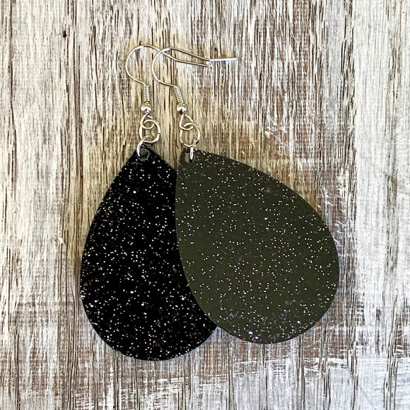 Black and Silver Glitter Acrylic Drops - Wholesale