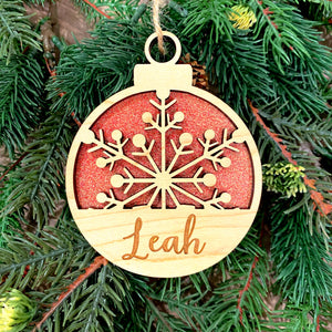 Glitter Snowflake Name Ornaments- Wholesale