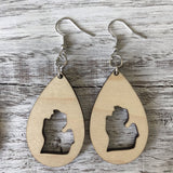 State Drop Earrings-Maple - Wholesale