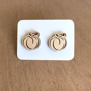 Engraved Pumpkin Studs