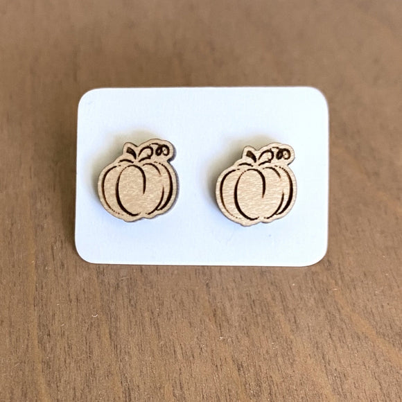 Engraved Pumpkin Studs