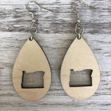 State Drop Earrings-Maple - Wholesale