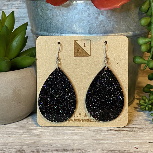 Black and Multicolor Acrylic Glitter Drops- Wholesale