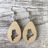 State Drop Earrings-Maple - Wholesale
