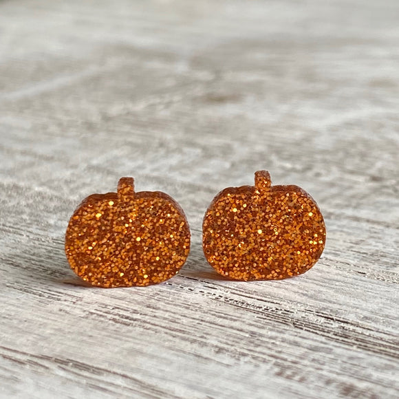 Glitter Acrylic Pumpkin Studs- Wholesale
