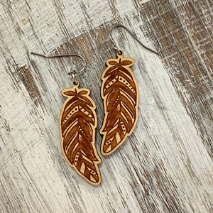 Wood Feathers Drops - Wholesale