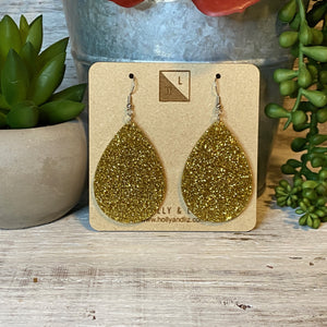 Gold Acrylic Glitter Drops
