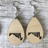 State Drop Earrings-Maple - Wholesale
