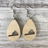 State Drop Earrings-Maple - Wholesale