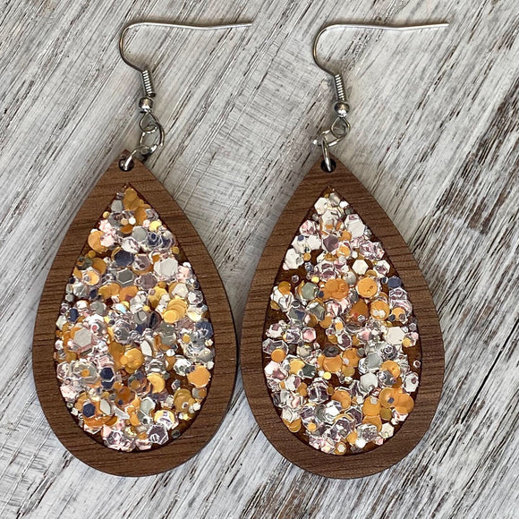 Gold and Silver glitter drops