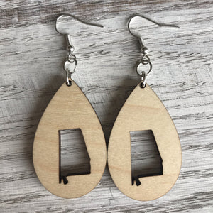 State Drop Earrings-Maple - Wholesale