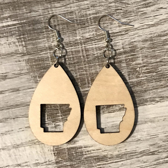State Drop Earrings-Maple - Wholesale