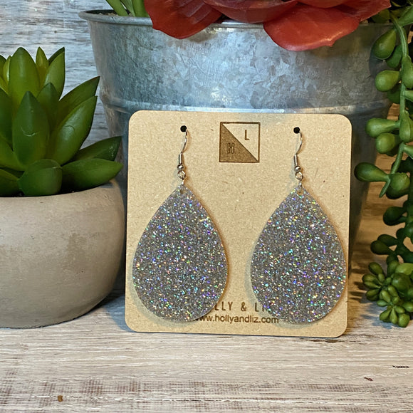 Silver and Multicolor acrylic Glitter Drops- Wholesale
