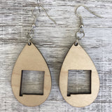 State Drop Earrings-Maple - Wholesale