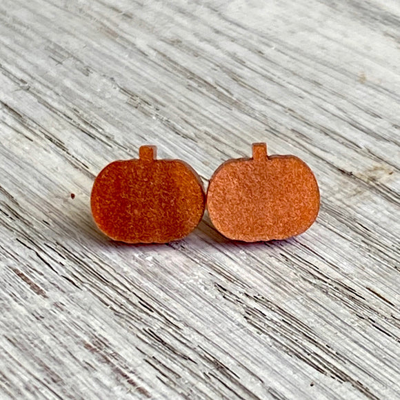 Copper Marble Acrylic Pumpkin Studs - Wholesale