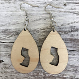 State Drop Earrings-Maple - Wholesale